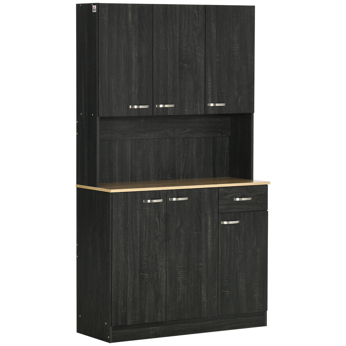 Buffet de cuisine armoire de cuisine contemporaine multi-rangements 6 portes 1 tiroir + grand plateau-0