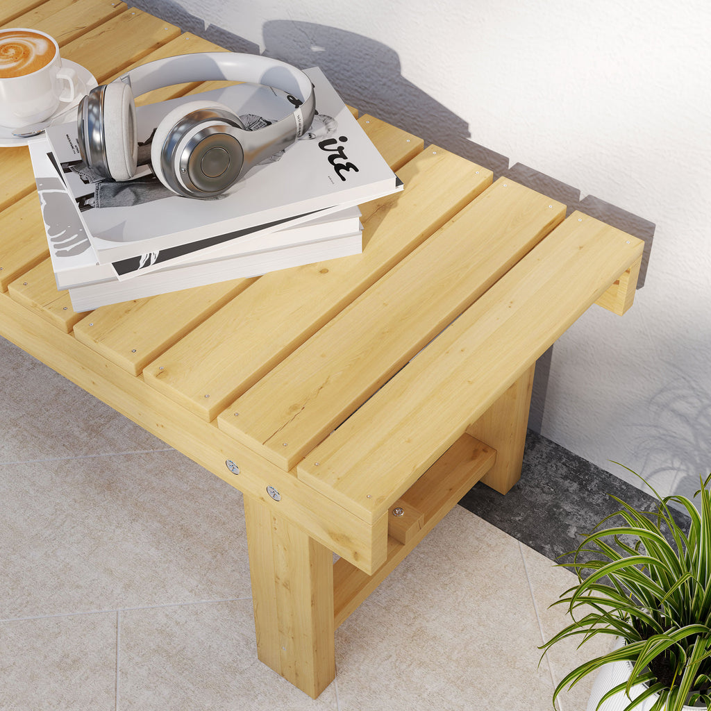 Banc de Jardin 2 Places Style Rural Chic Assise à Lattes dim. 110L x 38l x 35H cm Bois de Sapin pré-huilé-8