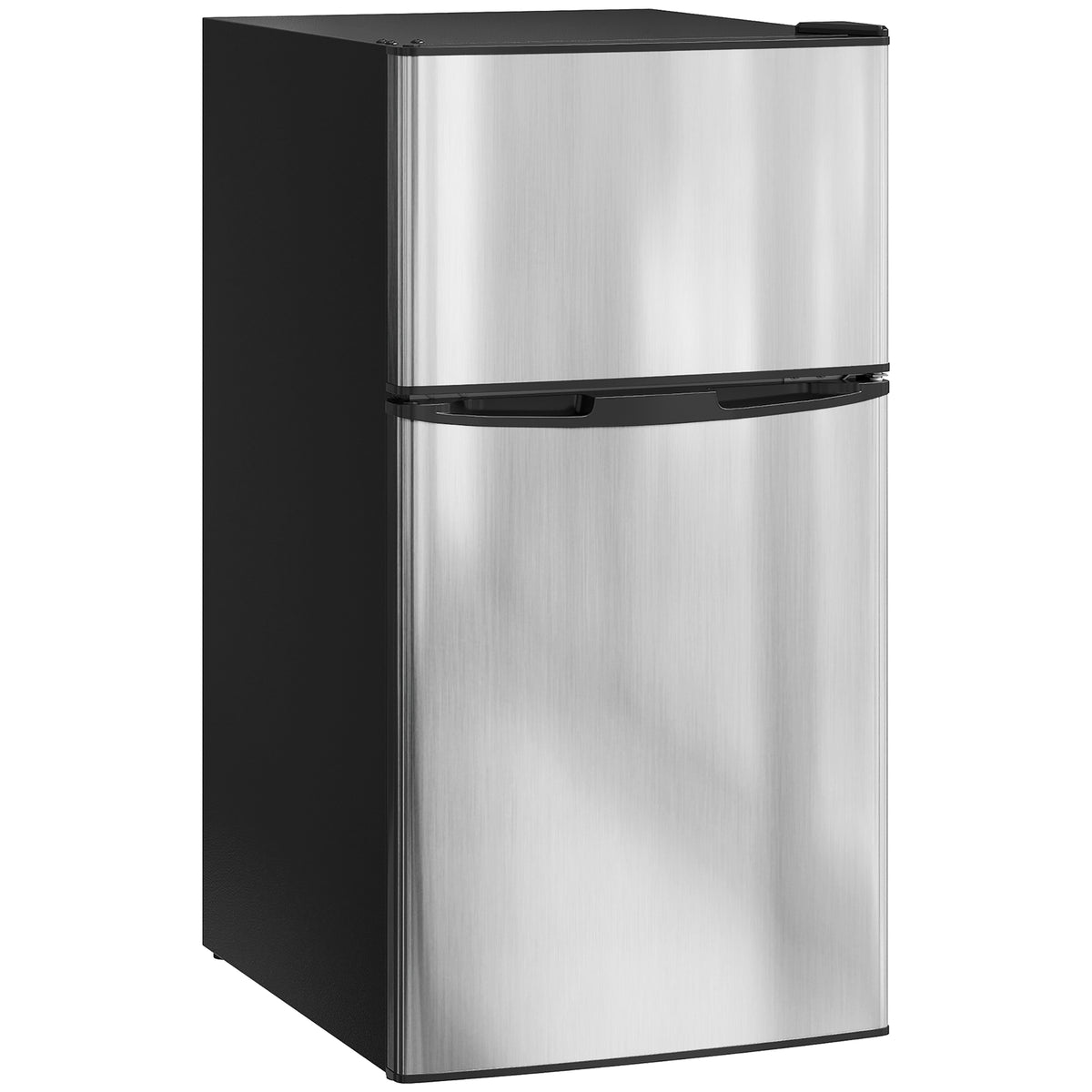 Réfrigérateur congélateur 88 L, petit réfrigérateur combiné avec portes réversibles et éclairage, 45,5x50x86,5cm, noir-0