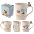 TAZZA CON CARLINO SU MANICO PUGS & KISSES