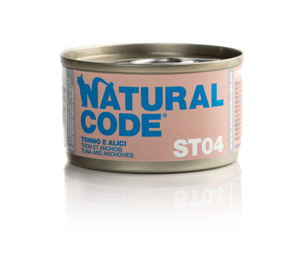 NATURAL CODE STERIL 04 TONNO & ALICI 85 GR.
