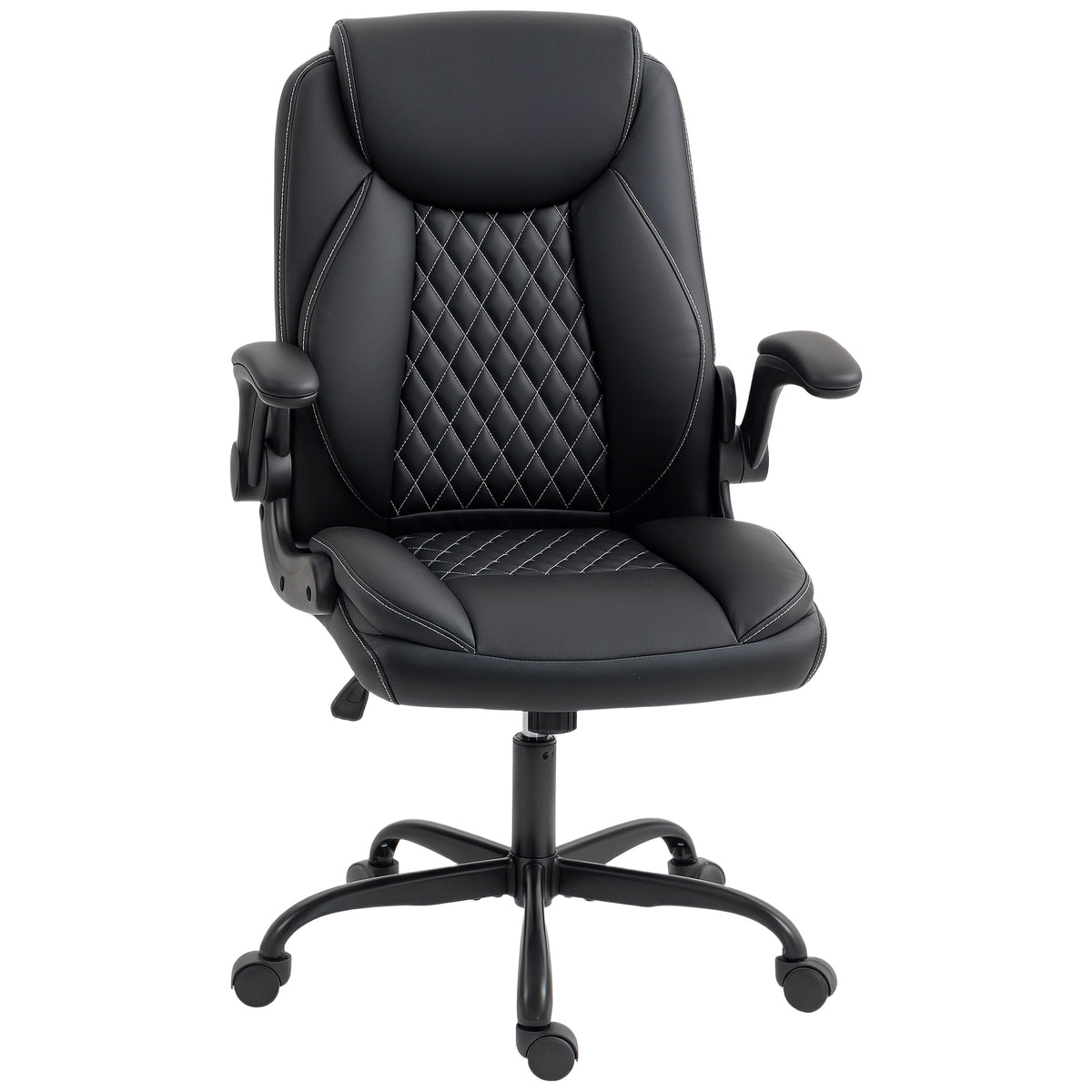 Fauteuil de bureau, chaise bureau ergonomique avec accoudoirs relevables, hauteur réglable, fonction de bascule, noir-0