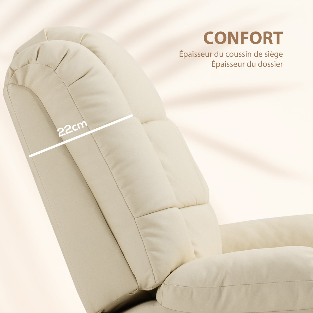 Fauteuil de massage fauteuil de relaxation massant dossier inclinable repose-pied fauteuil TV revêtement synthétique-5