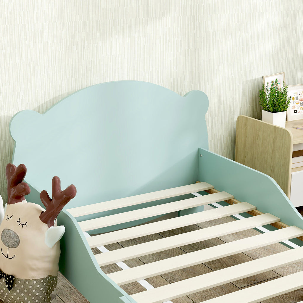 Lit enfant 70x140 cm avec barrières de sécurité thème d'ours pour garçons, filles, âgés de 3 à 6 ans, vert-8