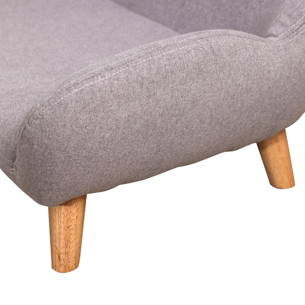 Canapé pour chien canapé pour animal de compagnie pieds effilés en bois revêtement tissu 72 x 44 x 31 cm - gris-8