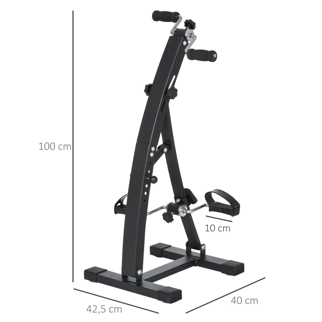 Vélo d'appartement pédalier rééducation bras jambes 40L x 42,5l x 100H cm hauteur guidon réglable noir-2