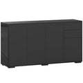 Buffet meuble de rangement 2 tiroirs coulissants 4 portes étagère réglable panneaux de particules 140 x 36 x 74 cm noir-0