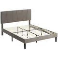 Cadre de lit double 140 x 190 cm lit 2 personnes tête de lit réglable sommier 150 x 198 x 100/105/110/115/120 cm gris-0
