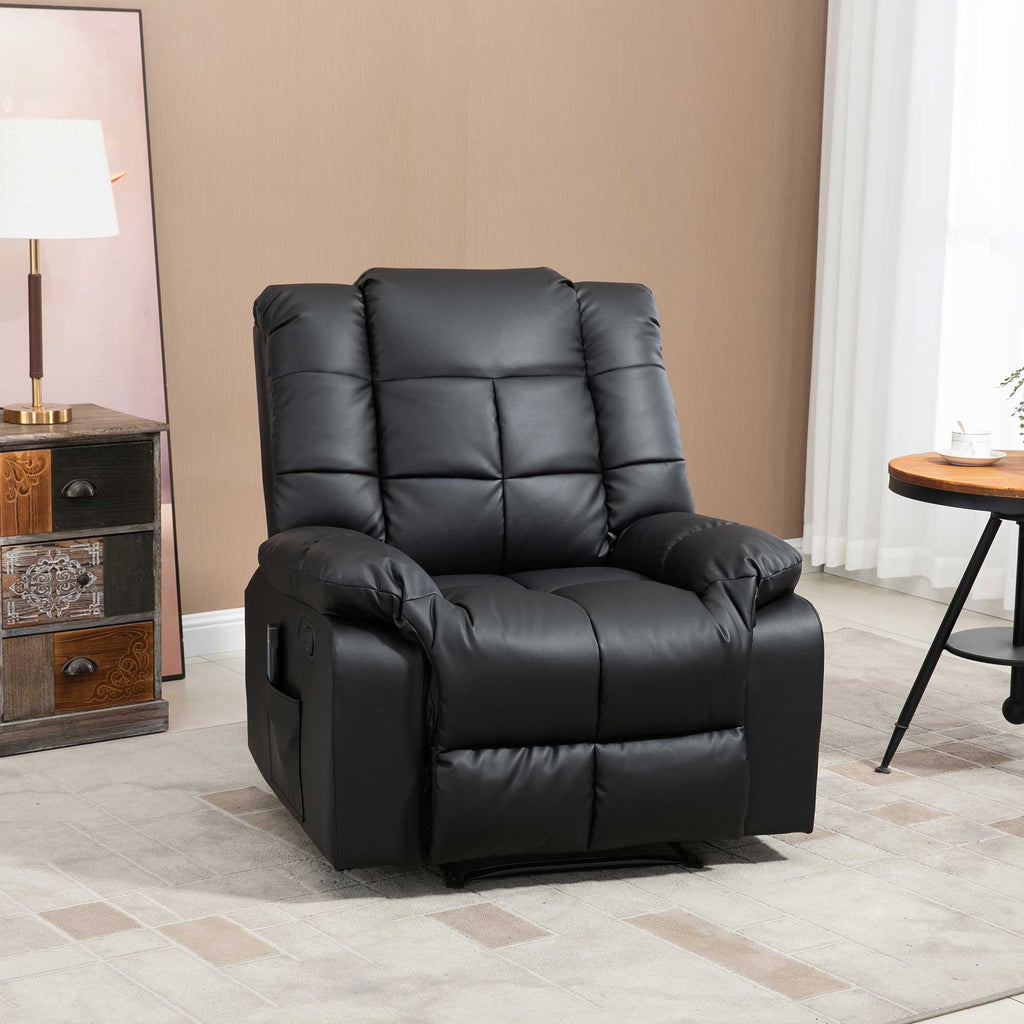 Fauteuil de massage fauteuil de relaxation massant avec dossier inclinable manuellement et repose-pied chaise TV-1