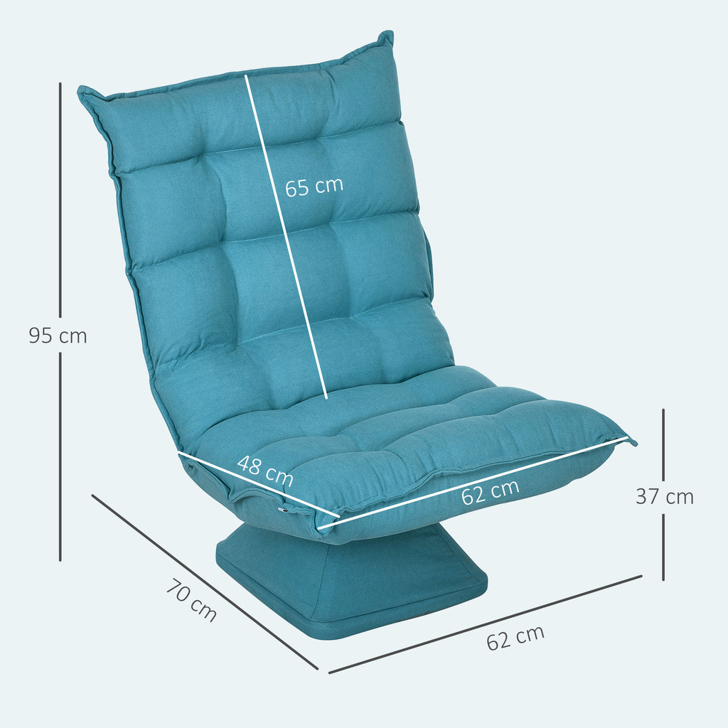 Fauteuil de sol paresseux fauteuil relax fauteuil salon design capitonné inclinaison dossier réglable pivotant 360°-2