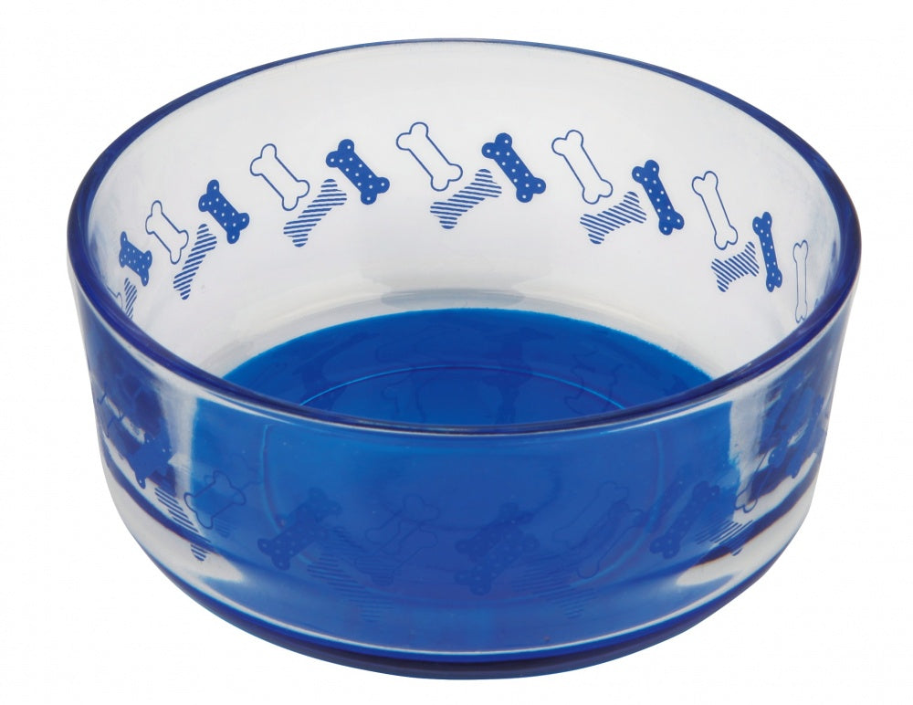 TRIXIE CIOTOLA IN VETRO 0,4 LT. / Ø 12 CM. BLU