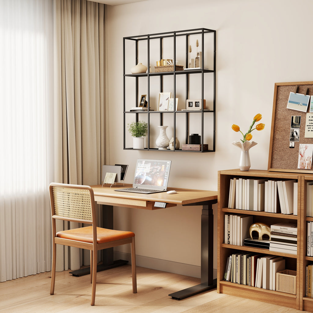 Étagère Murale Industrielle 9 Compartiments, Étagère Modulaire en Métal pour Objets de Collection, 87,5x18x100cm Noir-7
