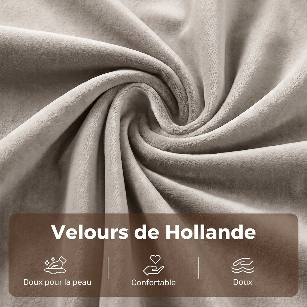 Canapé Convertible 2 Places 3 en 1, Canapé-Lit Clic Clac en Velours Hollandais, Dossier Réglable, 2 Oreillers, Beige-6