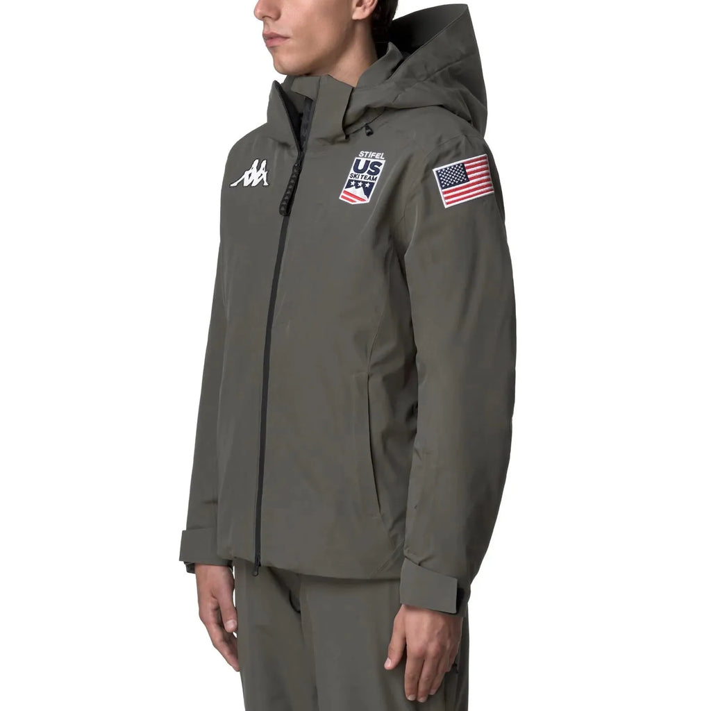 US Ski Team official waterproof padded jacket Winter Olympics 2026 Green - Kappa-1
