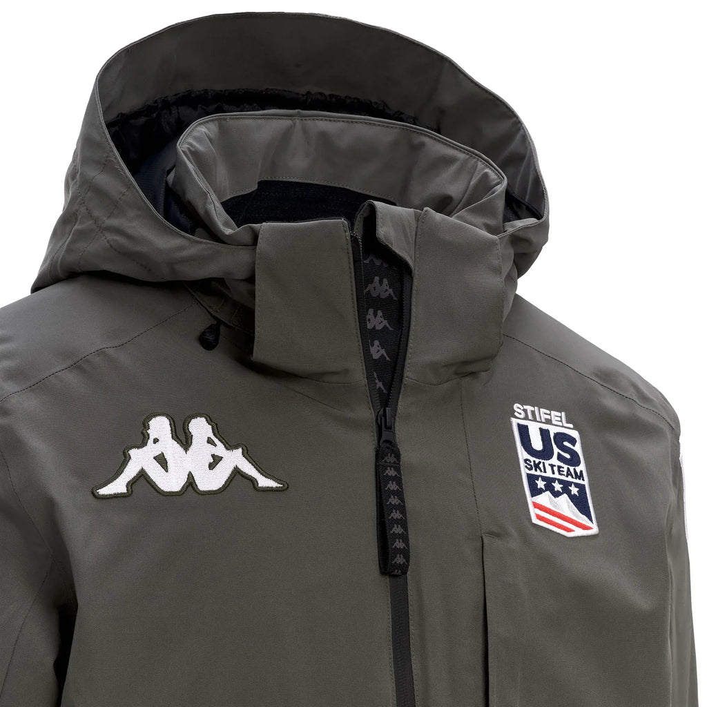 US Ski Team official waterproof padded jacket Winter Olympics 2026 Green - Kappa-4