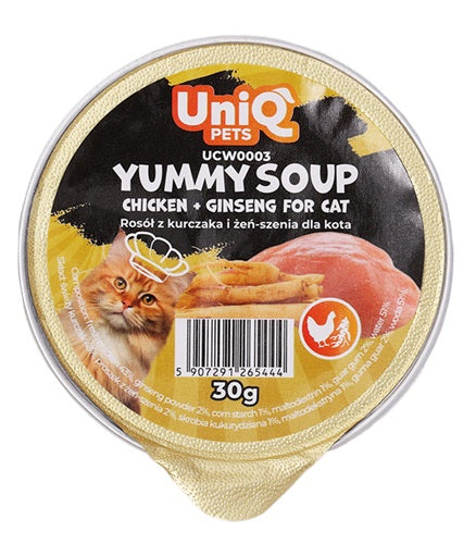 UNIQ PETS CAT YUMMY SOUP POLLO & GINSENG 30 GR.