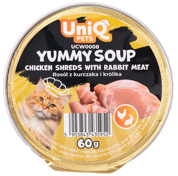 UNIQ PETS CAT YUMMY SOUP POLLO & CONIGLIO 60 GR.