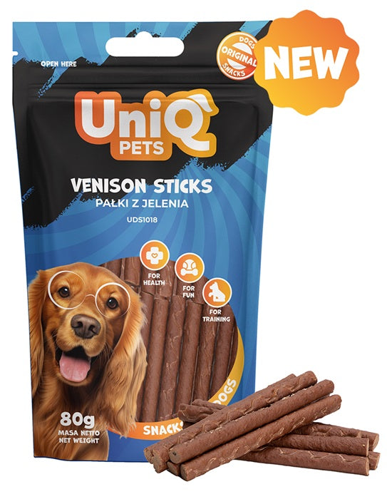 UNIQ PETS DOG SNACKS BASTOCINI DI CERVO 80 GR.