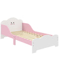 Lit enfant 70 x 140 cm, lit pour enfant avec barriere de securite et sommier à lattes en bois, rose (matelas non inclus)-0