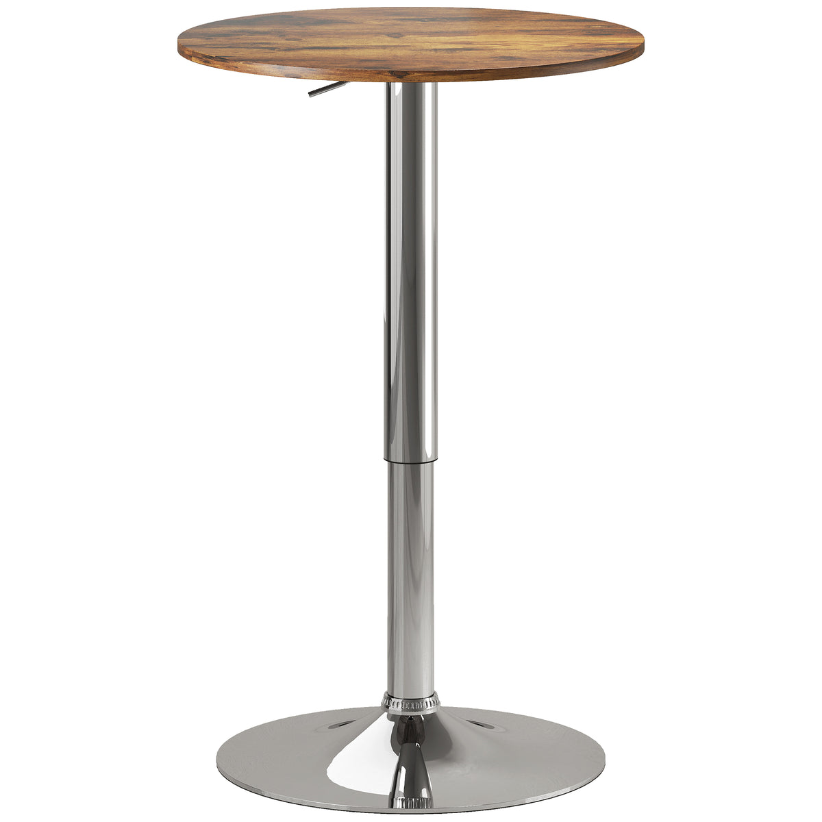 Table de Bar Table Bistro Mange-debout Hauteur réglable 67-93 cm Plateau pivotant 360° marron-0
