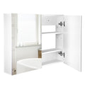 Armoire murale salle de bain avec miroir, 80 x 15 x 60 cm, meuble salle de bain, armoire de toilette avec double portes et étagères réglables, blanc-0