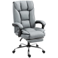 Chaise de bureau ergonomique, fauteuil de bureau inclinable avec repose-pieds, hauteur réglable, pivotante 360°, gris-0