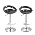 Lot de 2 tabourets de bar chaises de bar hauteur réglable dossier et repose-pieds pivotant à 360° 46x41x76-96cm noir-0
