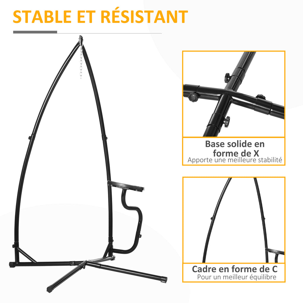 Support pour Fauteuil Suspendu - Pied Fauteuil Suspendu - Tablette réglable Incluse - max 120 Kg-3
