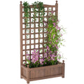 Jardinière avec Treillis - bac à Fleurs - jardinière sur Pied - 64L x 28l x 120H cm Inserts d'irrigation-0