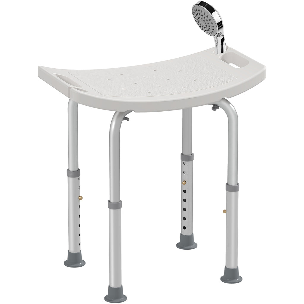 Tabouret de douche chaise de douche pour personnes âgées et handicapées, hauteur réglable, patins antidérapants, chaise de bain en alliage d'aluminium antirouille, blanc-0