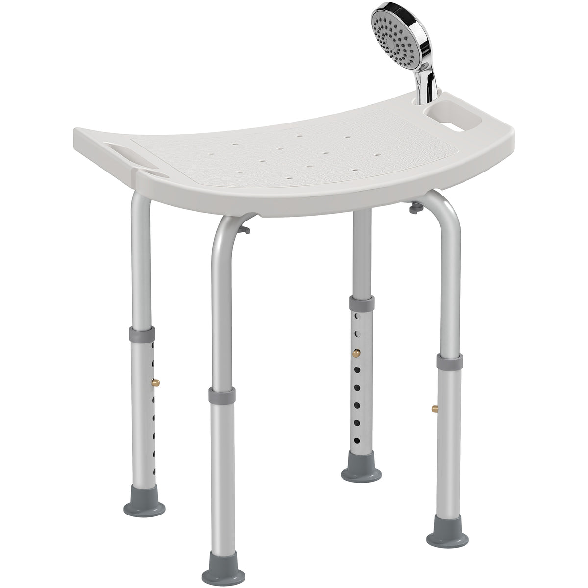 Tabouret de douche chaise de douche pour personnes âgées et handicapées, hauteur réglable, patins antidérapants, chaise de bain en alliage d'aluminium antirouille, blanc-0