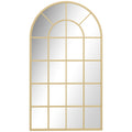 Miroir verrière arche style industriel fenêtre arcade métal 110 x 65 cm doré-0