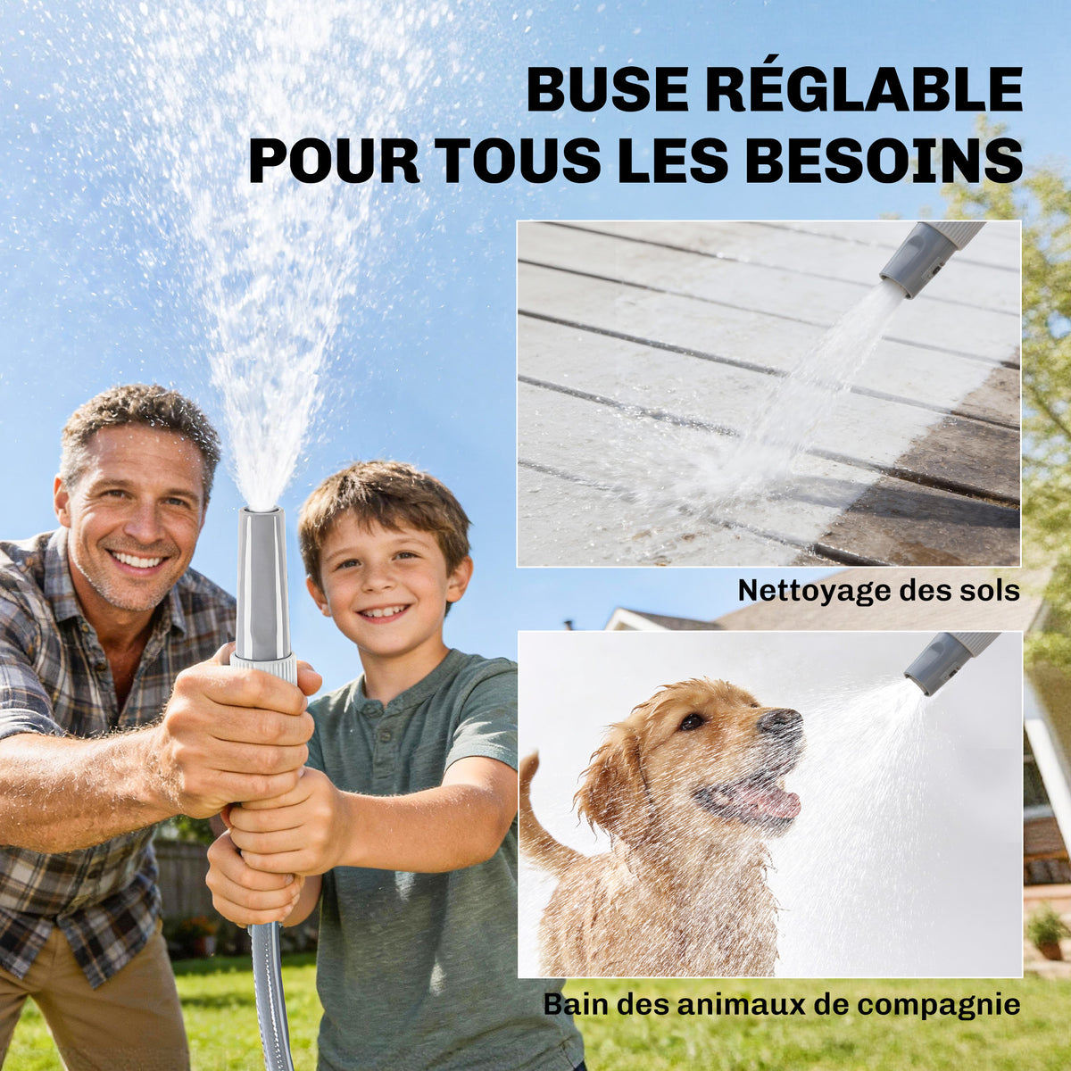 Enrouleur Tuyau Arrosage Mural 40+2 m x Ø 15mm, Dévidoir de Tuyaux d'Eau Rétractable Automatique Pivotant à 180°, Gris-6