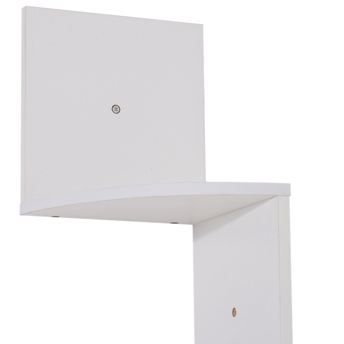 Étagère d'angle Murale de Rangement Forme Zigzag 20L x 20l x 126H cm 5 Niveaux Bois Blanche-8