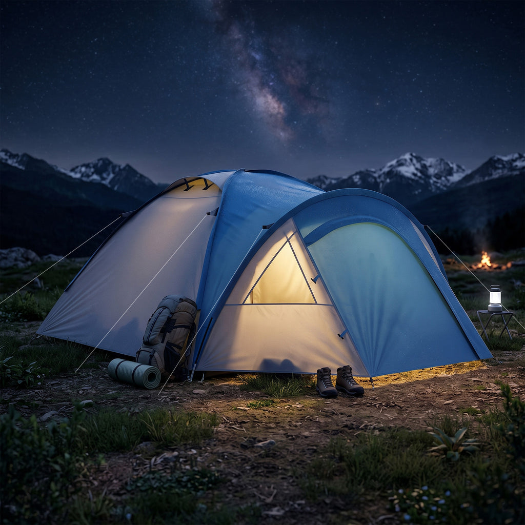 Tente de camping familiale 3 personnes tente dôme étanche légère, ventilée facile à monter double porte et-7