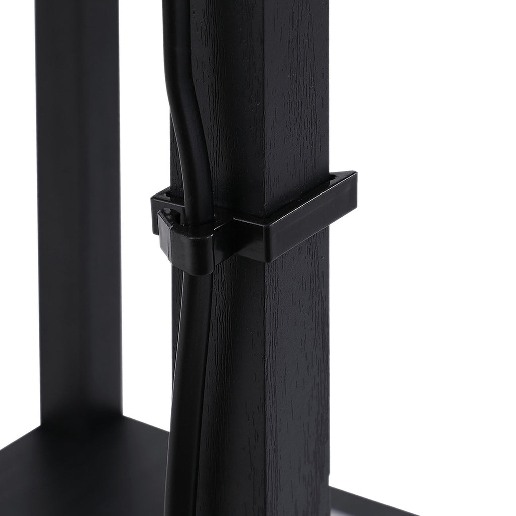 Lampadaire étagère 26L x 26l x 160H cm 3 étagères 4 Niveaux MDF Noir-7