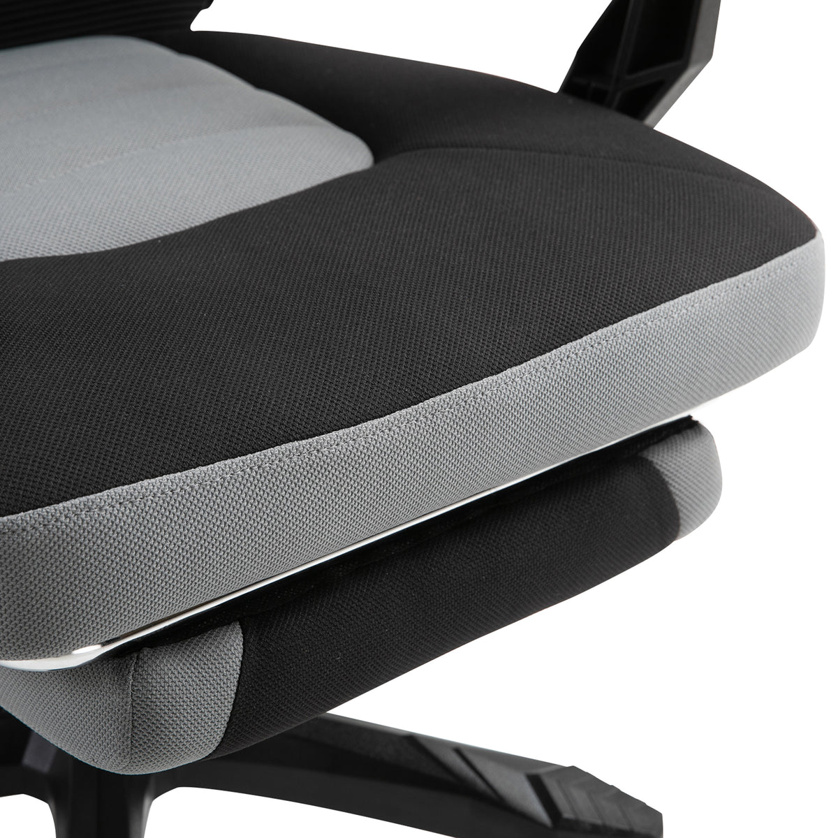 Chaise de bureau fauteuil gaming hauteur réglable dossier roulettes pivotantes repose-pied tissu en maille 58L x 63l x 112-122H cm gris noir-8