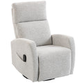 Fauteuil inclinable de massage et chauffage, fauteuil de relaxation en chenille, dossier réglable, pivotant 360°, crème-0