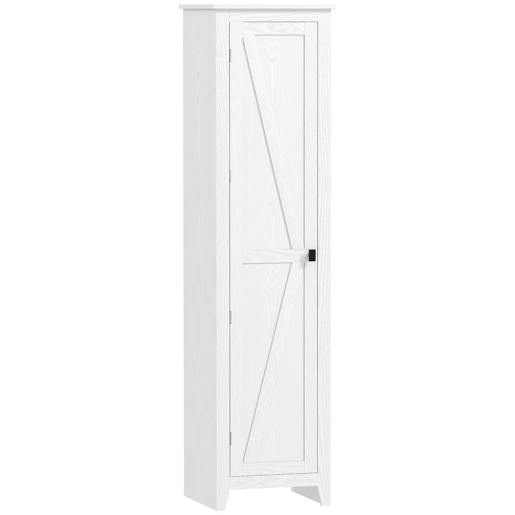 Armoire de Rangement buffet cuisine avec 2 étagères réglables- Hauteur 170 cm en Bois Blanc-0