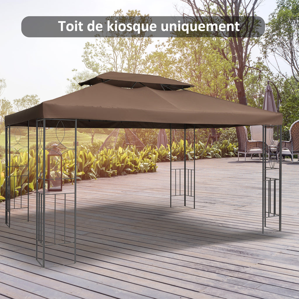 Toit de Rechange pour Tonnelle Marron  3 x 4 m-9
