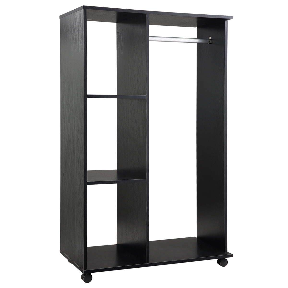Armoire penderie Armoire de Rangement Mobile Panneaux de Particules Noir-0