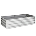 Carré potager de jardin rectangulaire tôle d'acier ondulée 120 x 60 x 30,5 cm argent-0