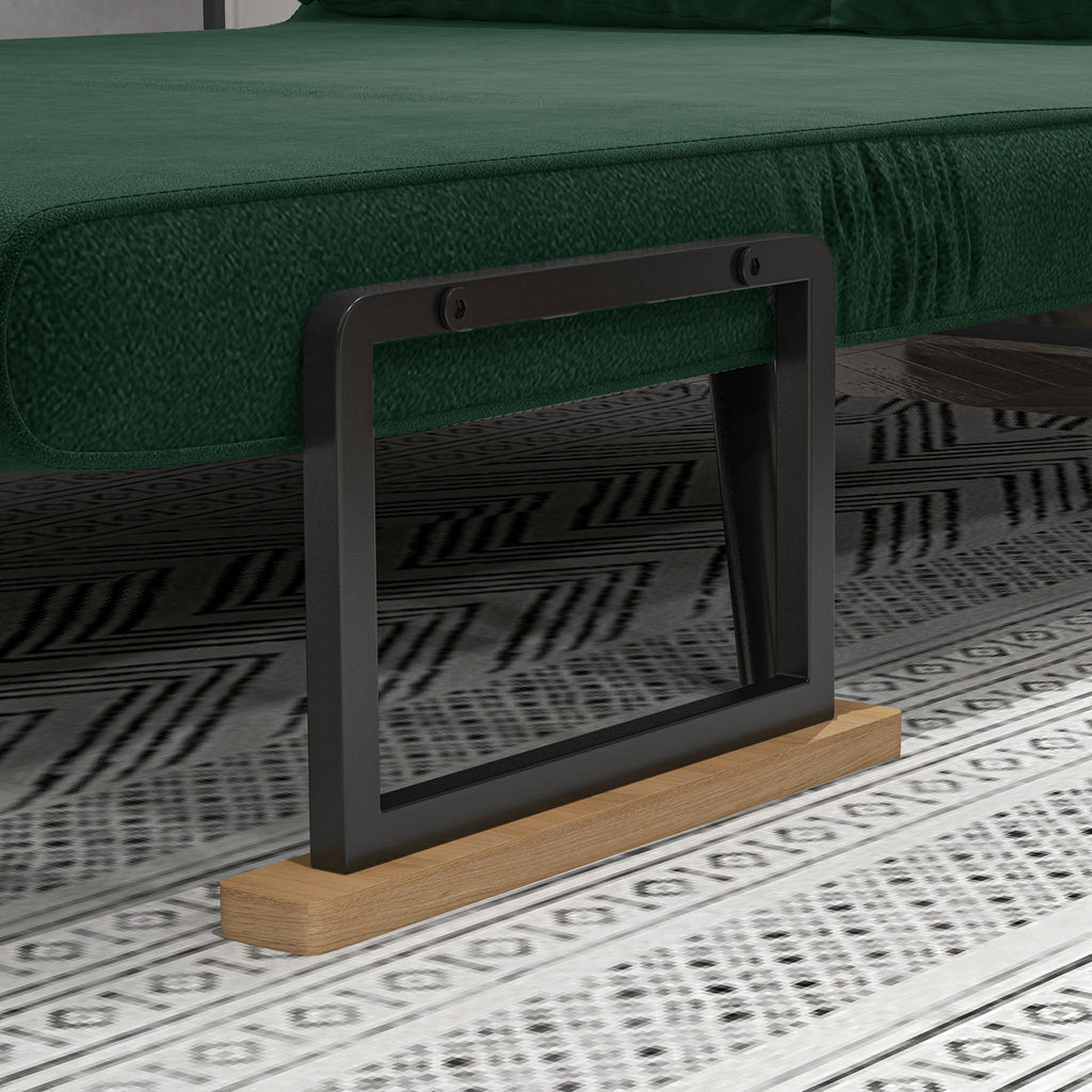 Canapé convertible 2 places 4 en 1, canapé-lit avec dossier réglable sur 5 niveaux, 2 coussins, 102 x 73 x 81 cm, vert-6