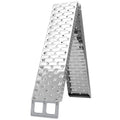 Rampe de chargement pliable 230 kg, rampe d'accès motos en acier galvanisé sangles de sécurité, 190 x 22 x 8 cm, argent-0