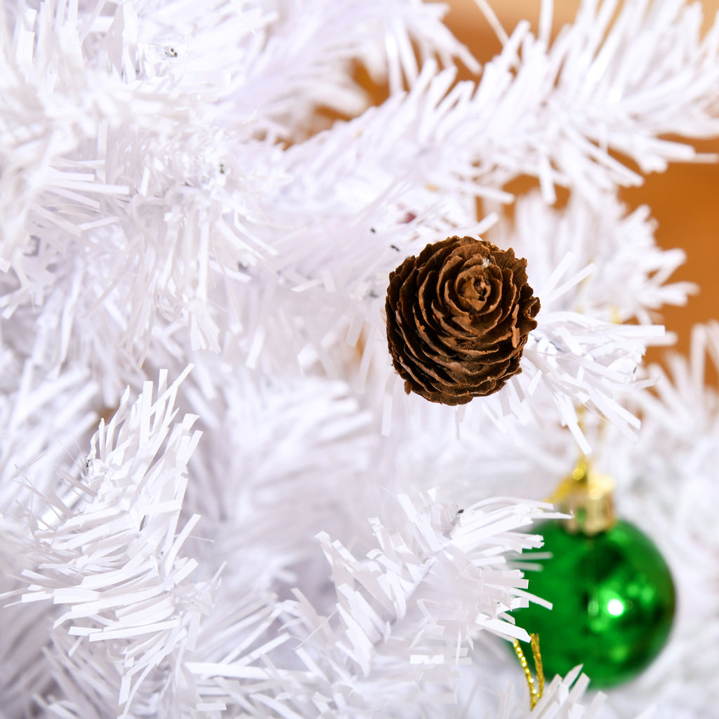 Albero di Natale bianco 150 cm con 680 rami e 48 addobbi inclusi