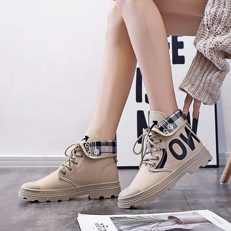 New All-match High-top Girls Canvas Short Boots Women's Shoes-7