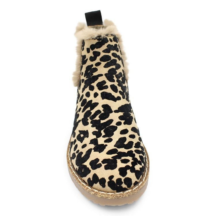 Leisure Warm Leopard Print Suede Boots Women-7