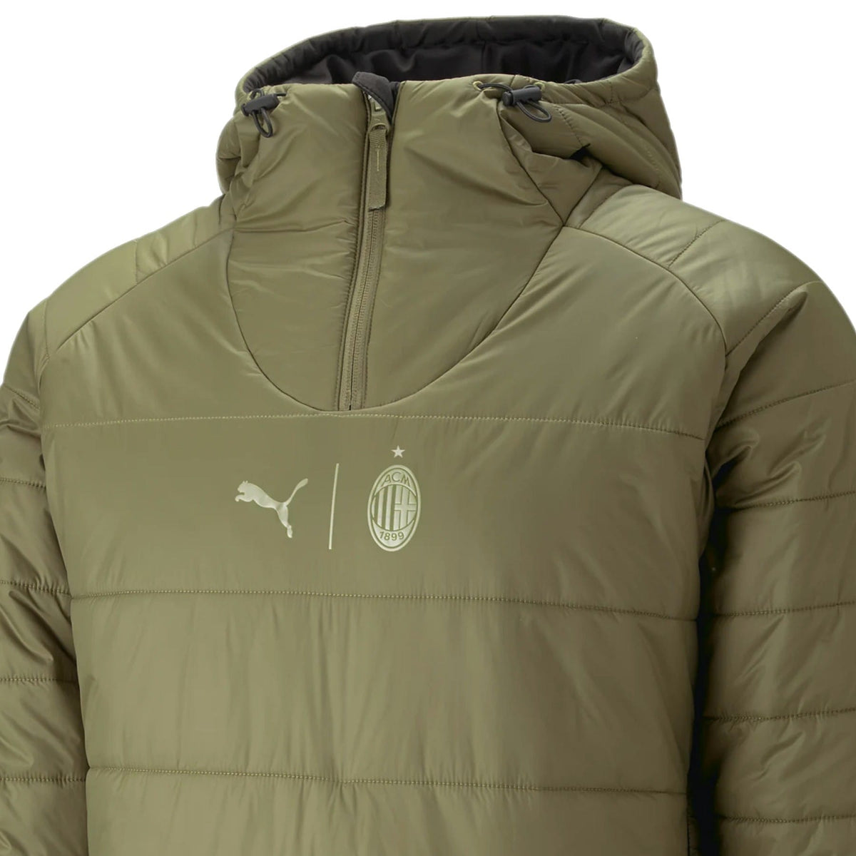 AC Milan soccer 1/4 zip reversible padded jacket 2023 - Puma-2