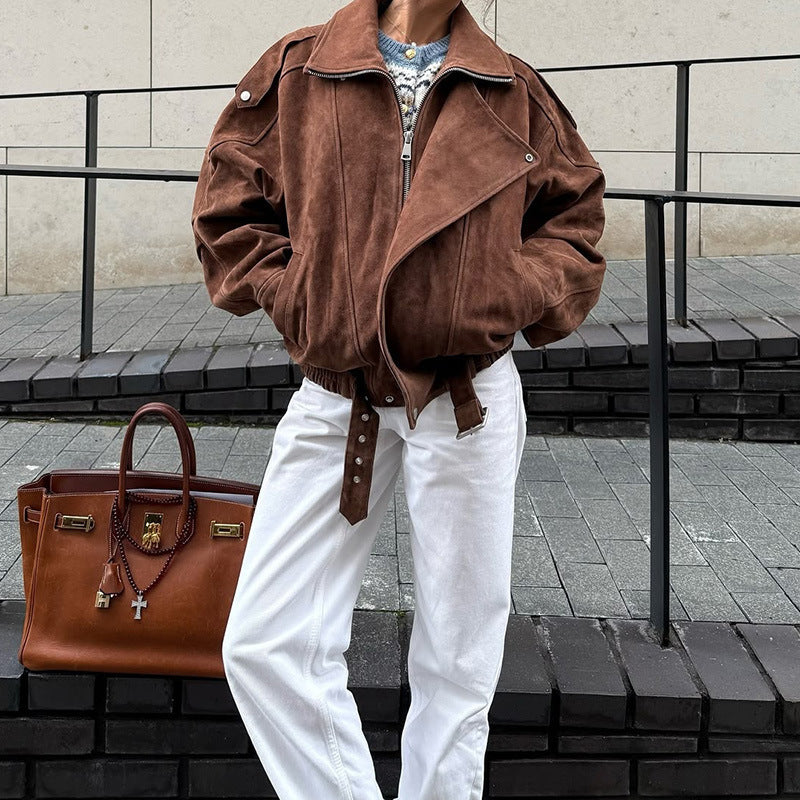 Short Loose Jacket Coat Women-5