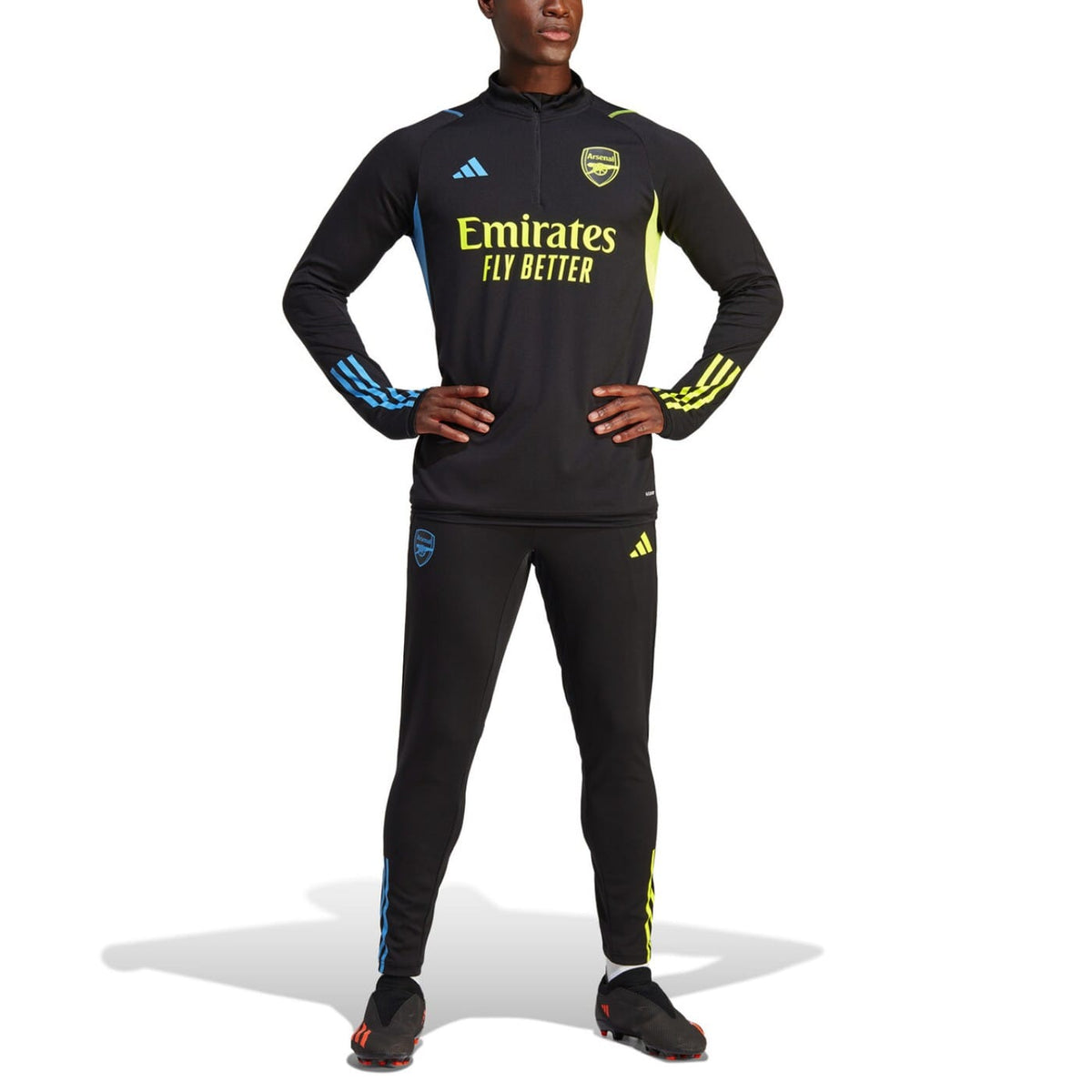Arsenal black training technical soccer tracksuit 2023/24 - Adidas-2